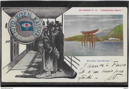 Japon - SS " Hongkong Maru" Toyo - Kisen - Kaisha - Miyajima - 1907 - RARE