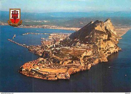 Gibraltar - El Penon de Gibraltar - Le Rocher de Gibraltar - Vue aérienne - Blasons - CPM - Voir Scans Recto-Verso