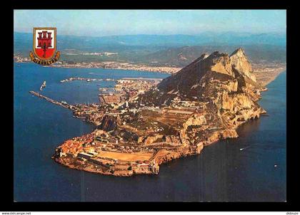 Gibraltar - El Penon de Gibraltar - Le Rocher de Gibraltar - Vue aérienne - Blasons - CPM - Voir Scans Recto-Verso