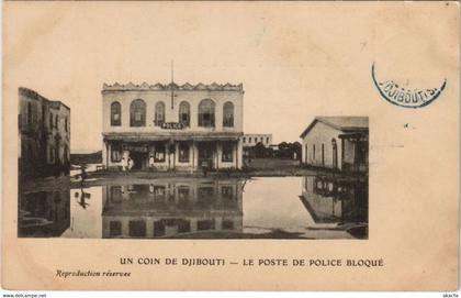 CPA AK Un Coin de Djibouti - Le Poste de Police Bloque DJIBOUTI (1084445)