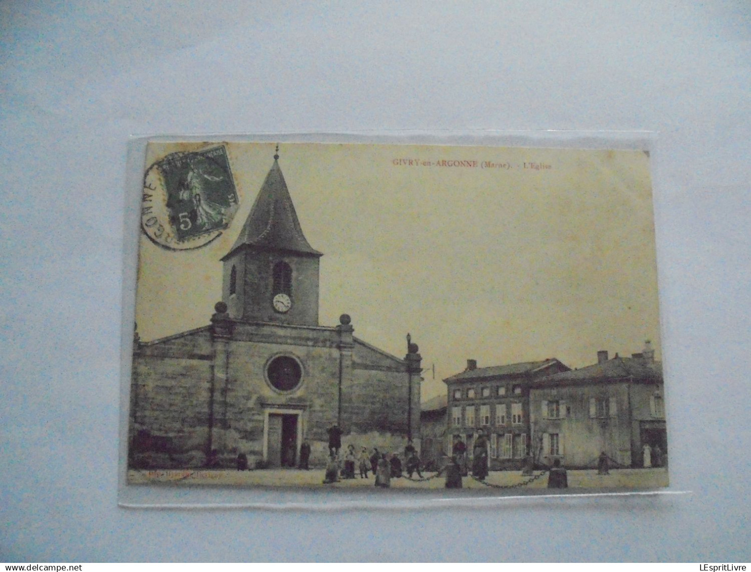 GIVRY EN ARGONNE l'Eglise Animée Carte Postale Postcard CP PK