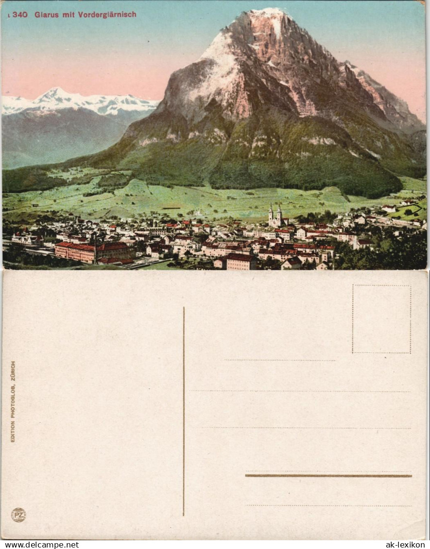 Glarus Glaris | Glarona | Glaruna | Claruna Glarus mit Vorderglärnich 1909