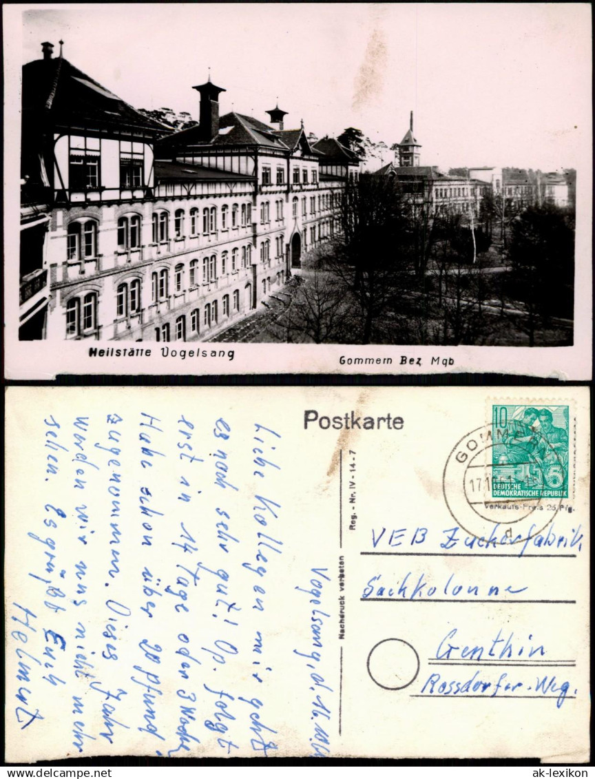 Gommern Heilstätte Vogelsang DDR AK 1961   gelStempel GOMMERN (nach Genthin)