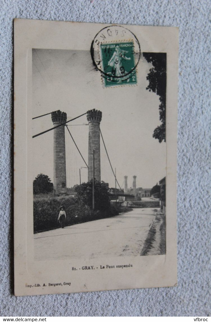 Gray, le pont suspendu, Haute Saône 70