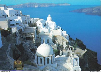 GRECE - Island of Santorini - Griffe Tyrkiye Cumhurtye - Carte postale grand format moderne