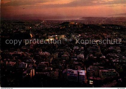 73122213 Athen Griechenland Panorama Nachtaufnahme Athen Griechenland