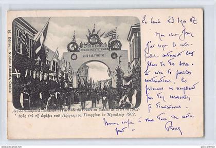 Crete - CHANIA - Triumph arch erected for the arrival of Prince George in 1902 - Publ. N. Alikiotis 16