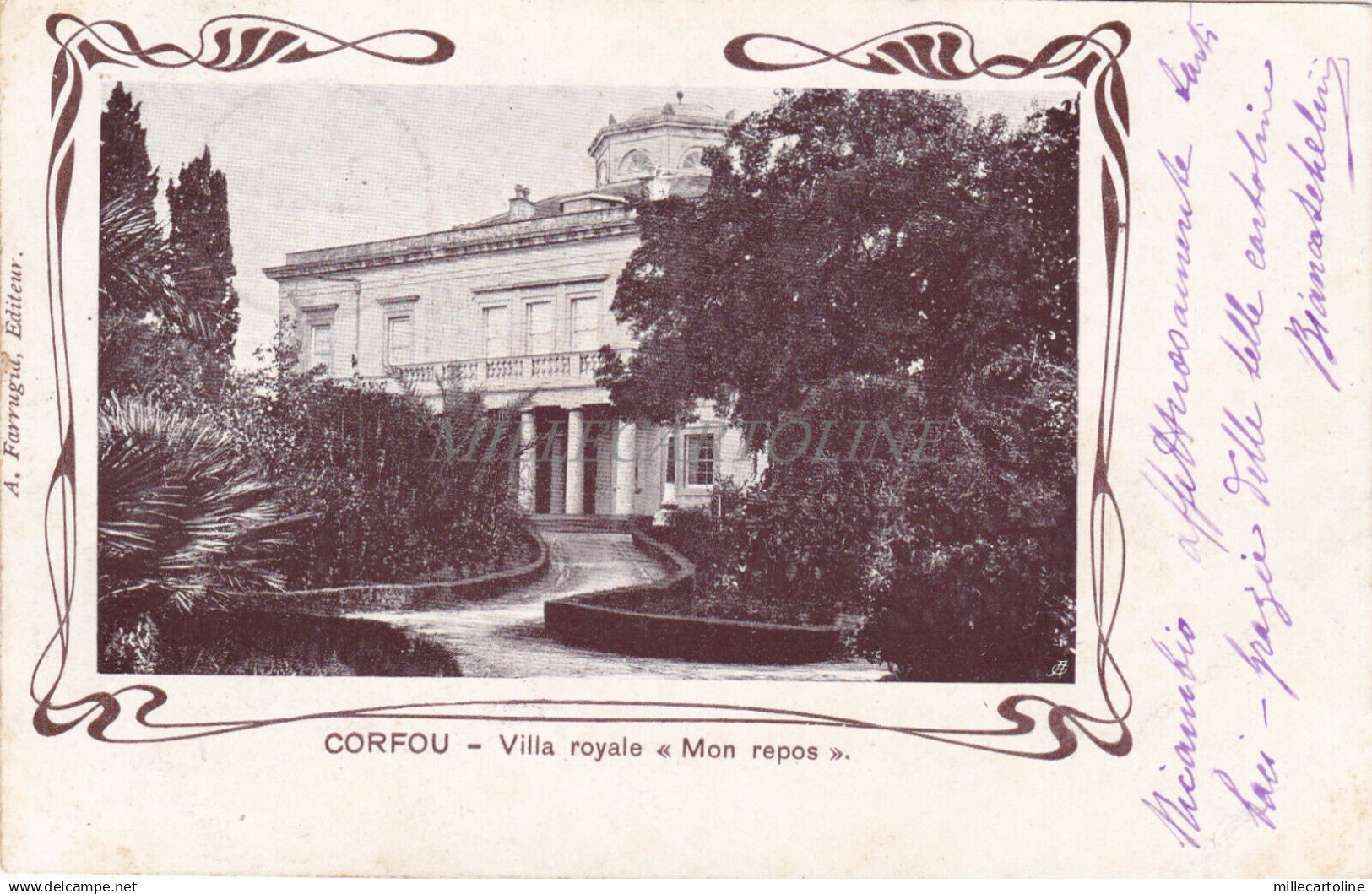 GREECE - Corfou, Villa royale, "Mon Repos"