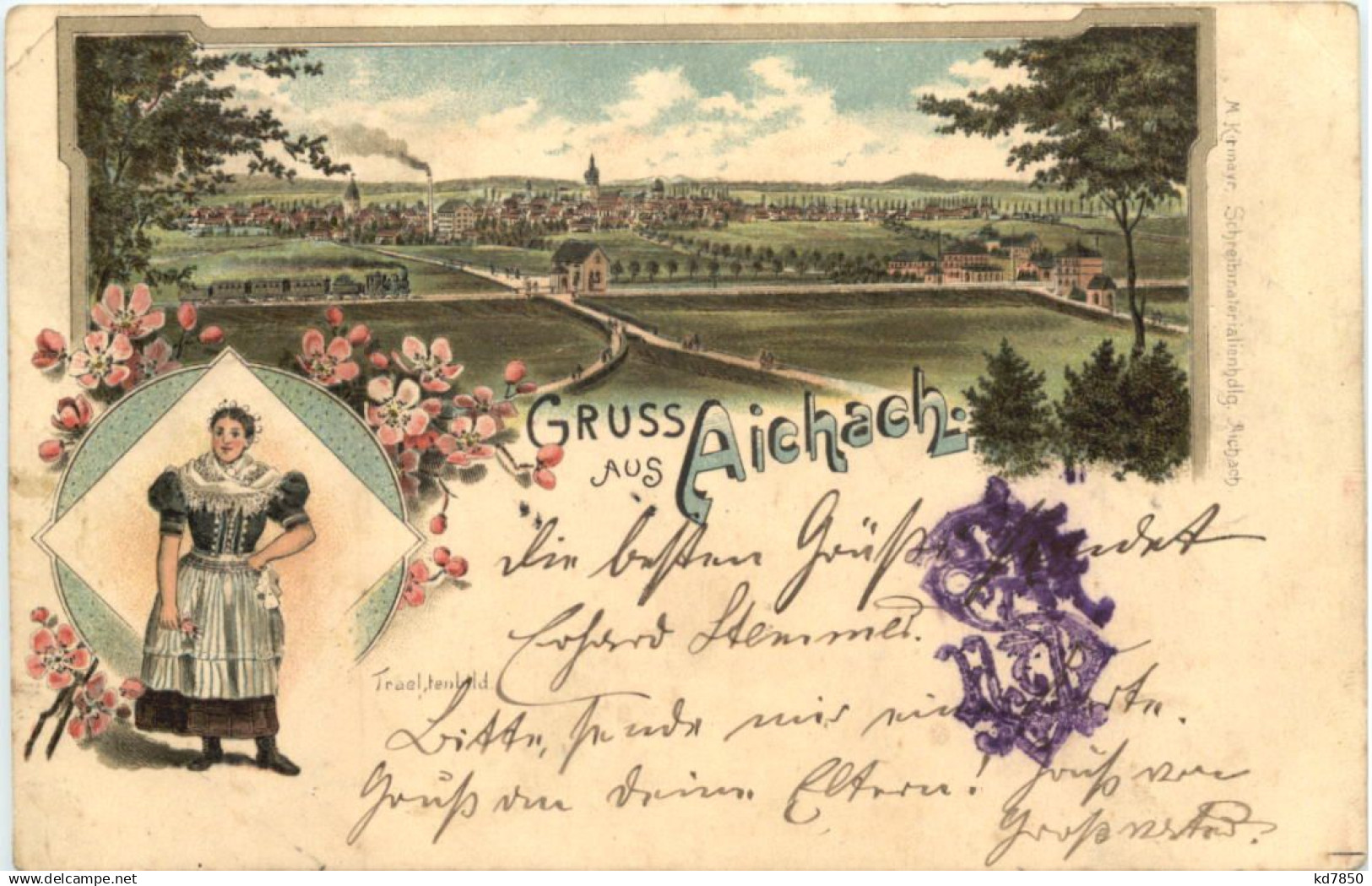 Gruss aus Aichach - Litho