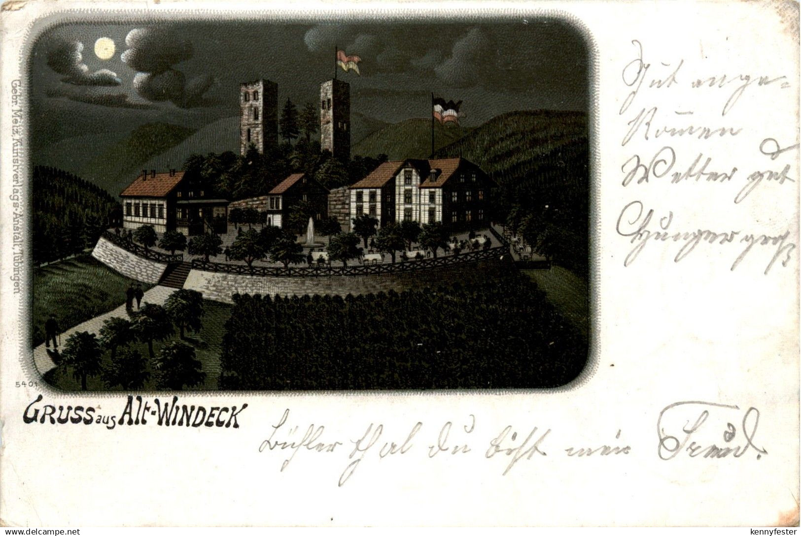 Gruss aus Alt Windeck - Litho