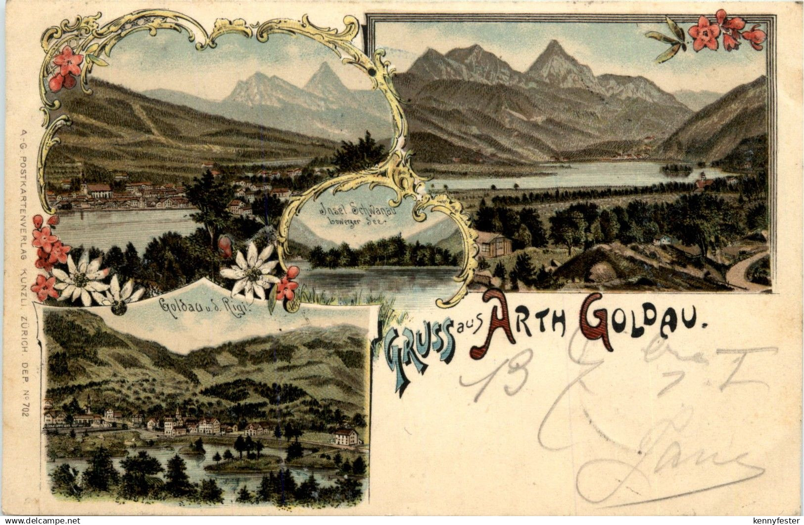 Gruss aus Arth Goldau - Litho