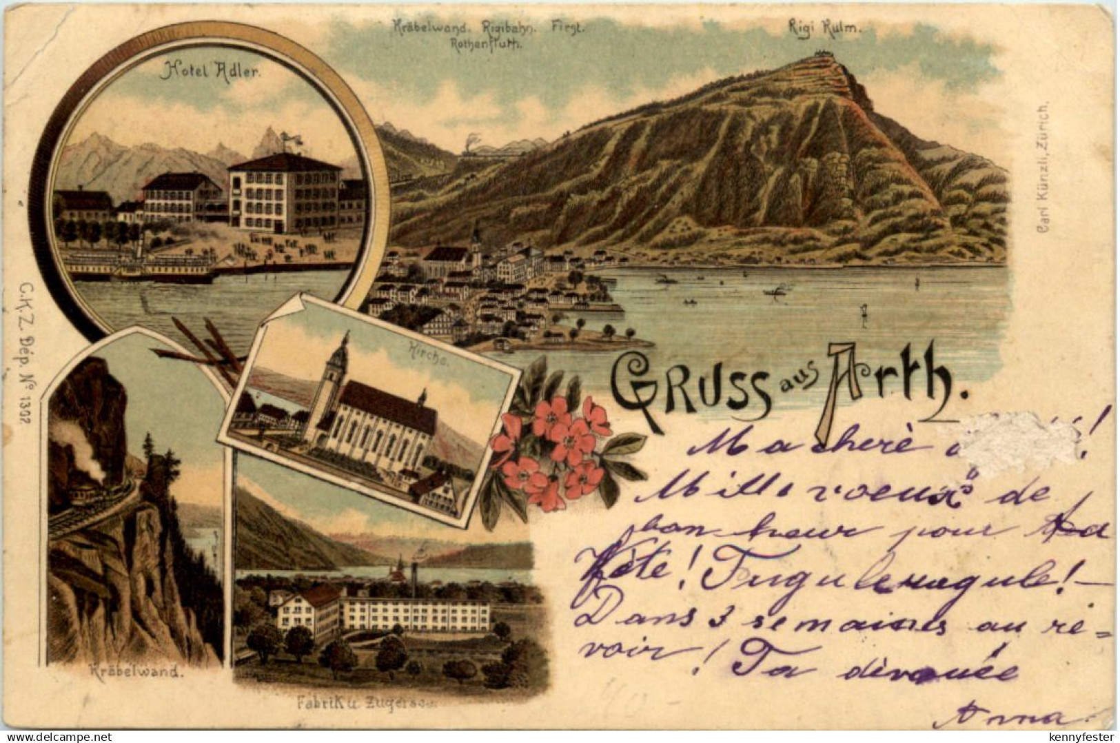 Gruss aus Arth - Litho