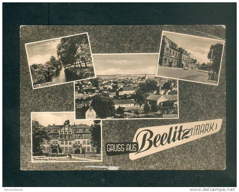 Gruss aus BEELITZ Mark (multivues Schule Postamt Teilansicht Foto Muller )