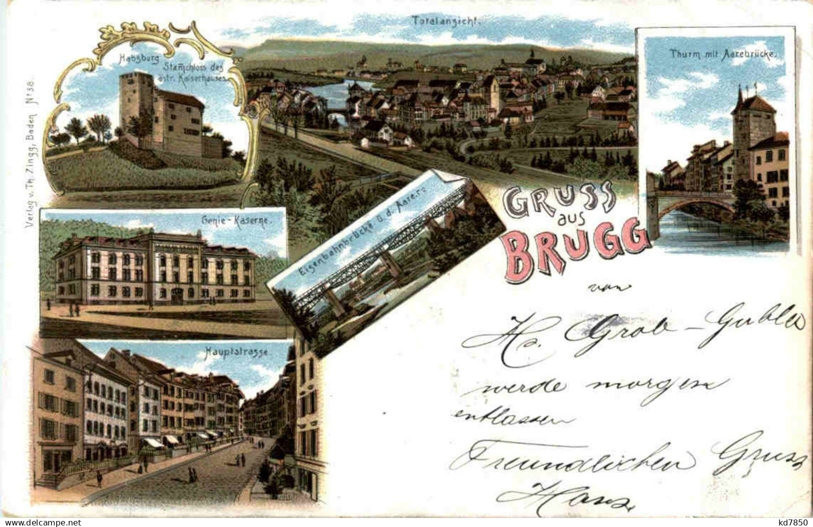 Gruss aus Brugg - Litho