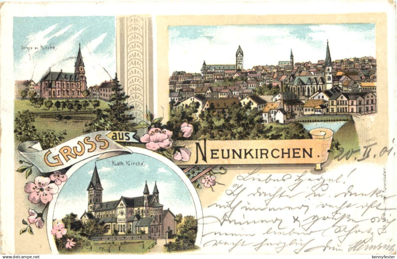 Gruss aus Neunkirchen - Litho