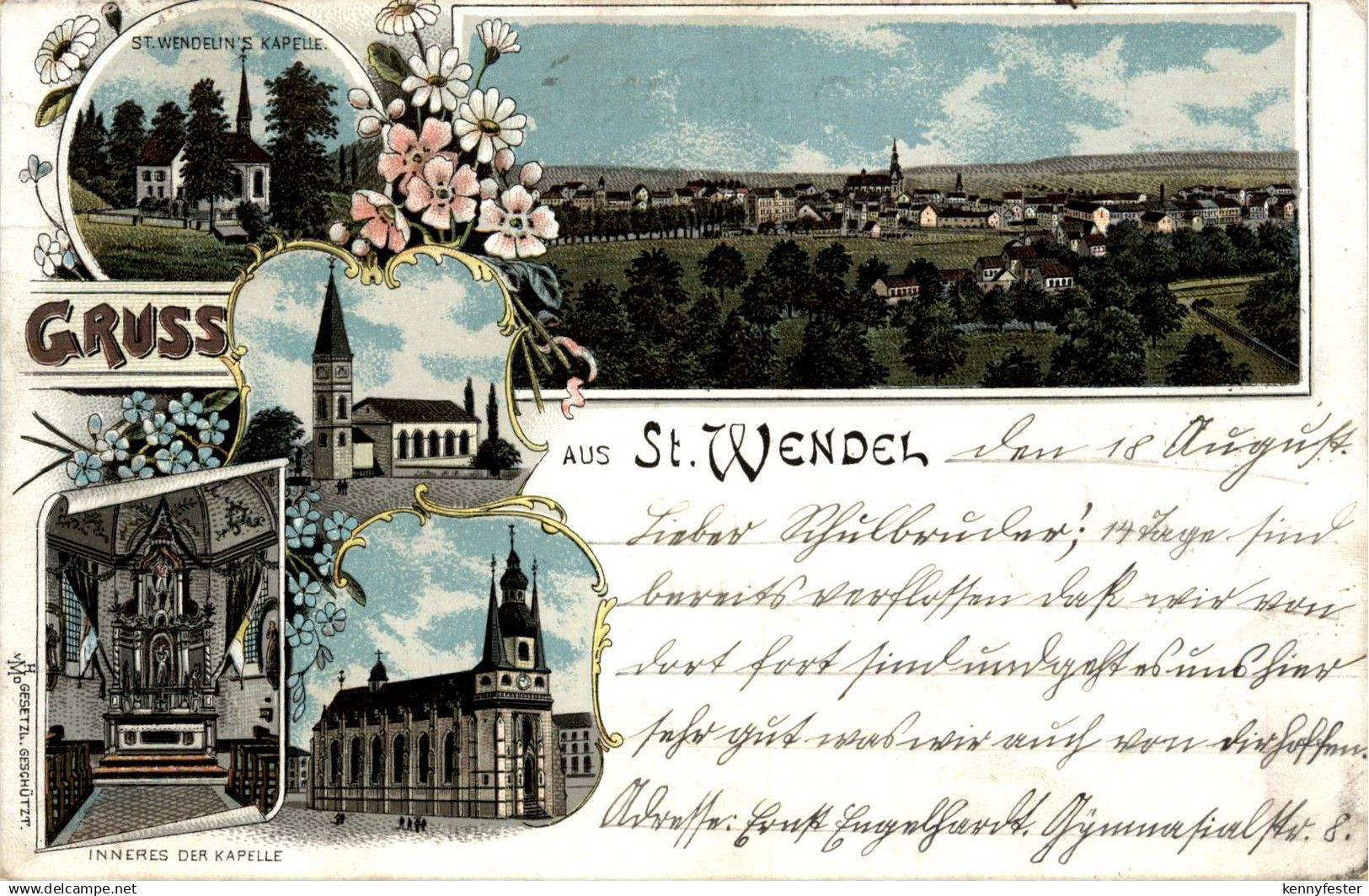 Gruss aus Sankt Wendel - Litho