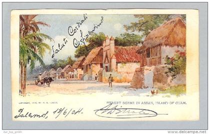 AK Ozeanien Guam 1904-06-13 Litho W.R. Hearst