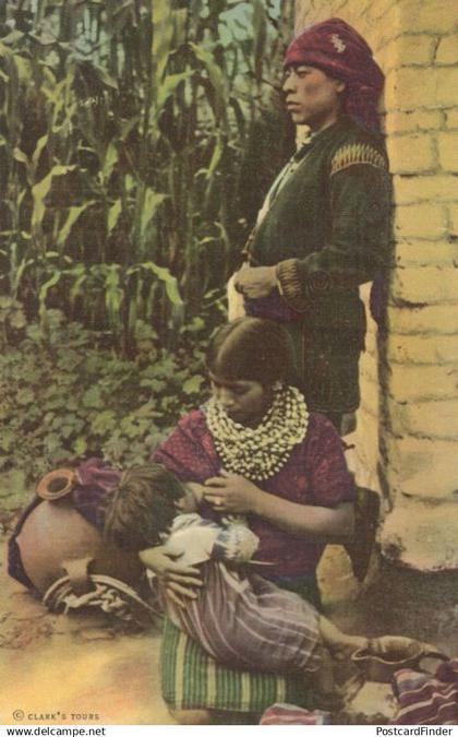 Chichicastenango Indian Guatemala Family Old Postcard