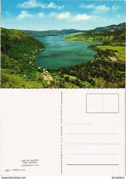 Postcard Guatemala Allgemein Lago de Amatitlan Lake See in Guatemala 1975