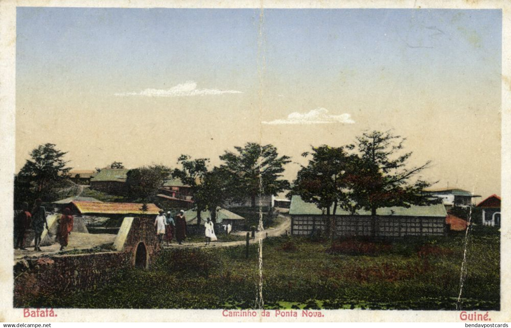 guinea-bissau, BAFATÁ, Caminho da Ponta Nova, Street Scene (1920s) Postcard