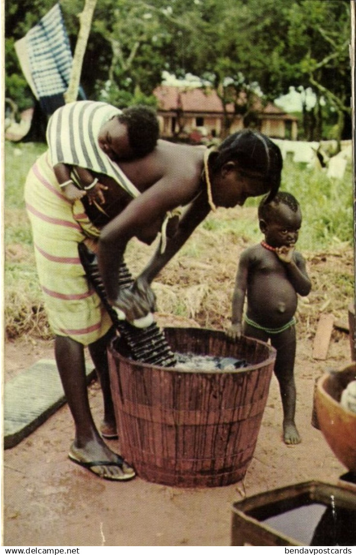 guinea-bissau, FULACUNDA, Lavadeira Nativa, Native Washerwoman (1960s) Postcard