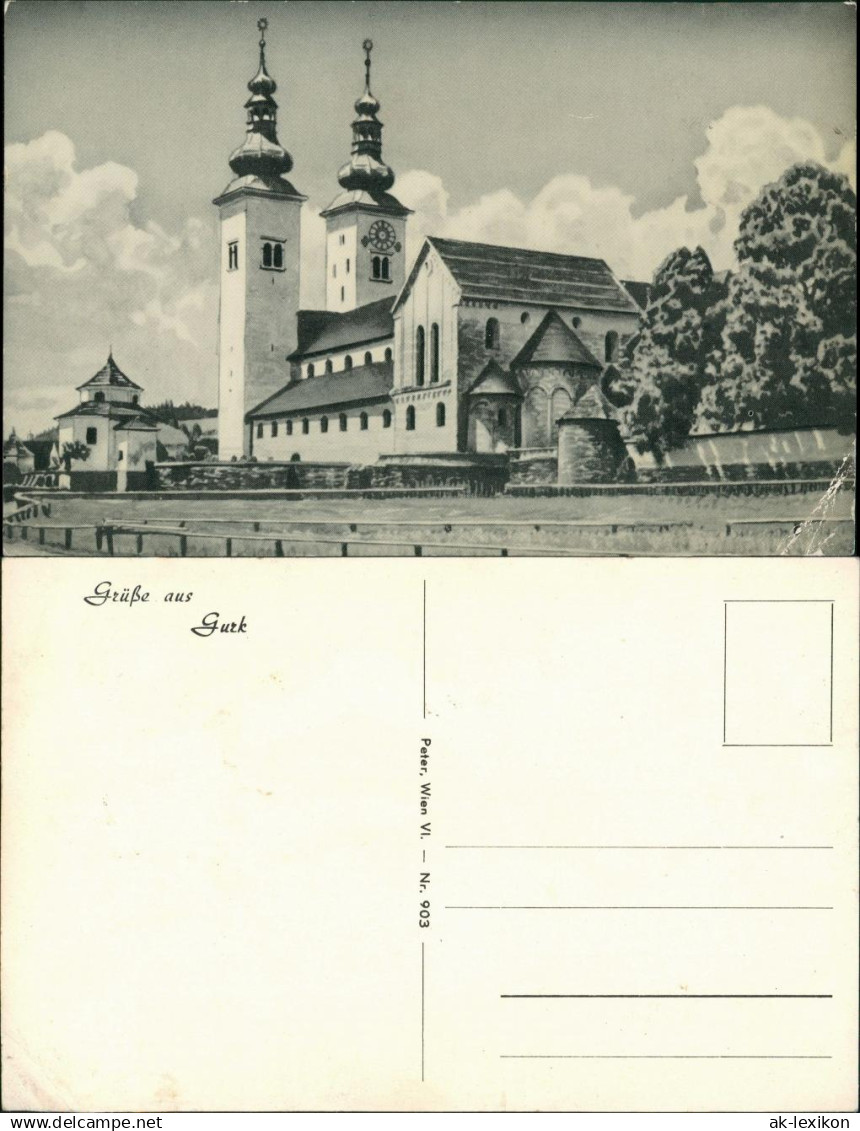 Gurk (Kärnten) Krka Gruss aus GURK, Diözese Gurk, Kirche, Church 1950