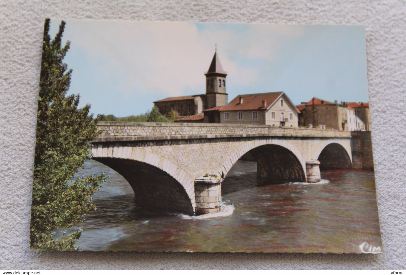 H716, Cpm, Varilhes, le pont et l'église, Ariège 09