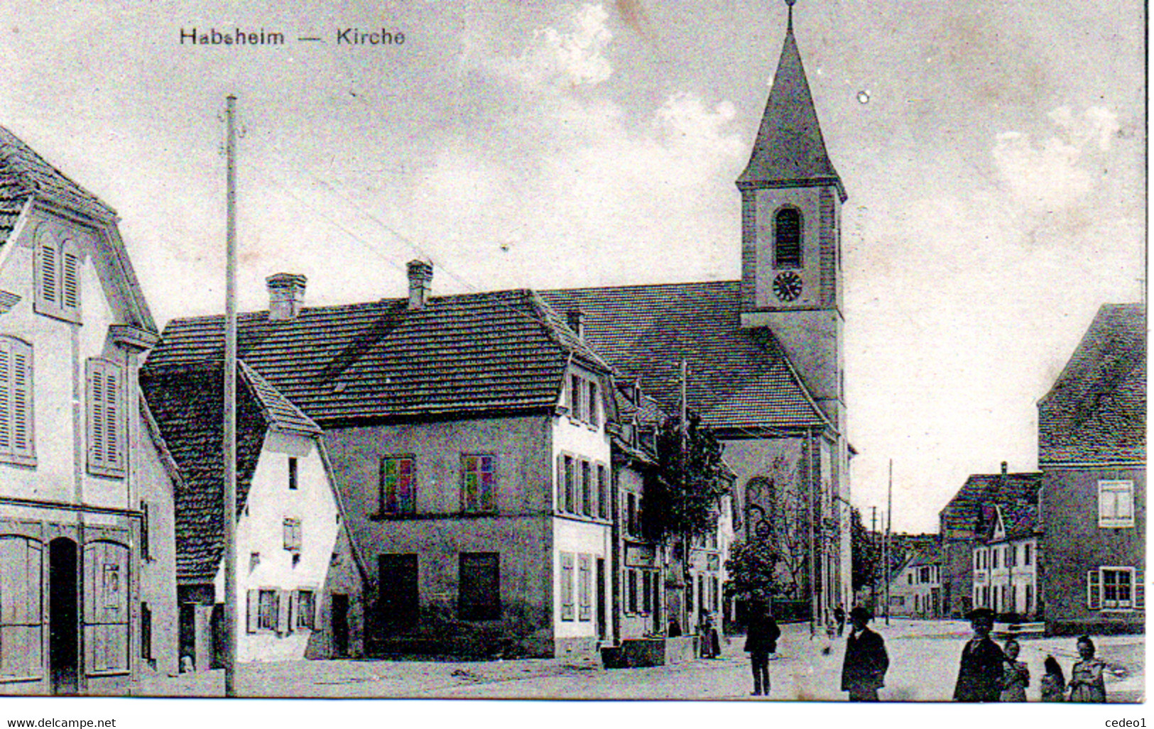 HABSHEIM  KIRCHE  en 1919