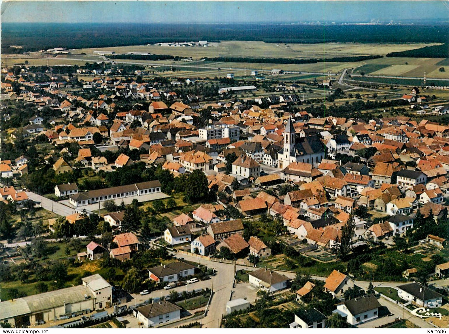 habsheim * vue générale aérienne sur village