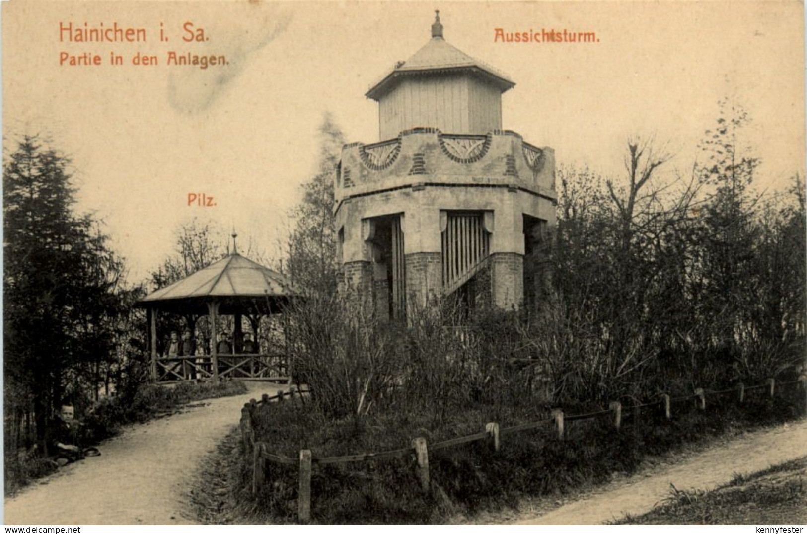 Hainichen i. Sa. Partie in den Anlagen - Aussichtsturm