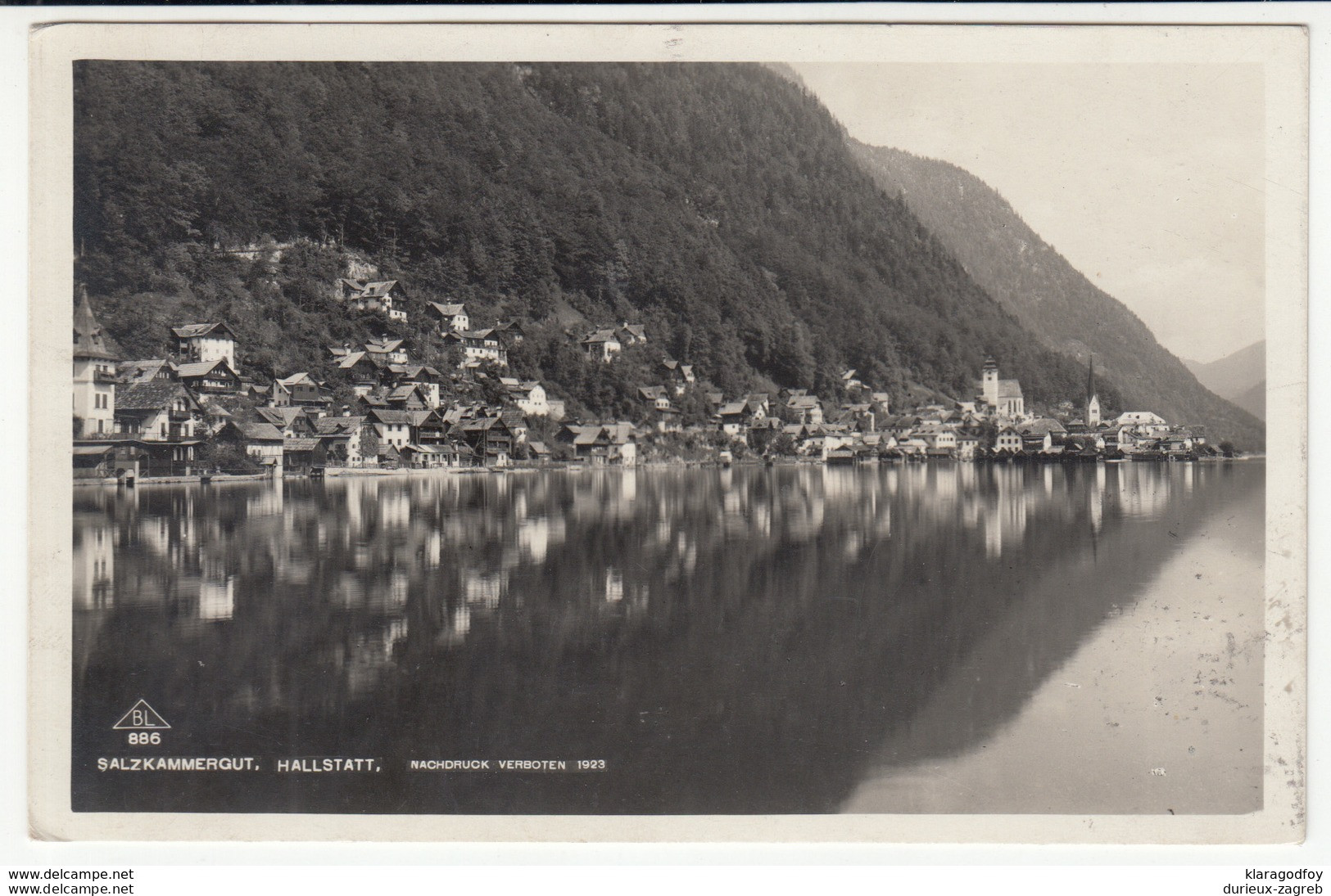 Hallstatt, Salzkammergut old postcard travelled 1928 Hallstatt Pmk b170605