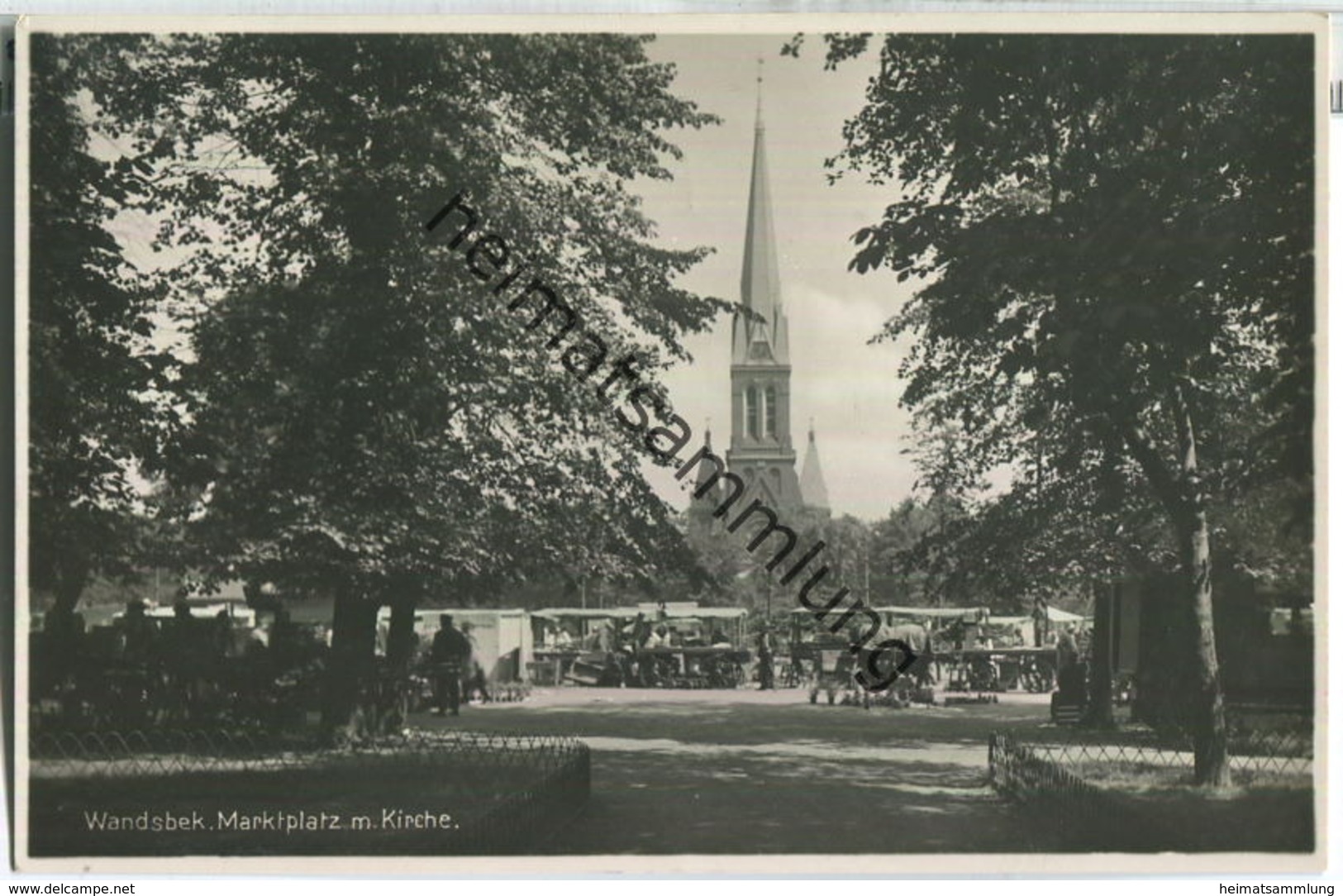 Hamburg-Wandsbek - Marktplatz mit Kirche - Foto-Ansichtskarte - Verlag Carl Scharnberg Wandsbek