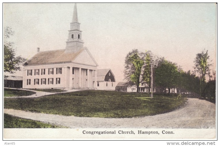 Hampton Connecticut, Congregational Church, Architecture, c1910s Vintage Postcard