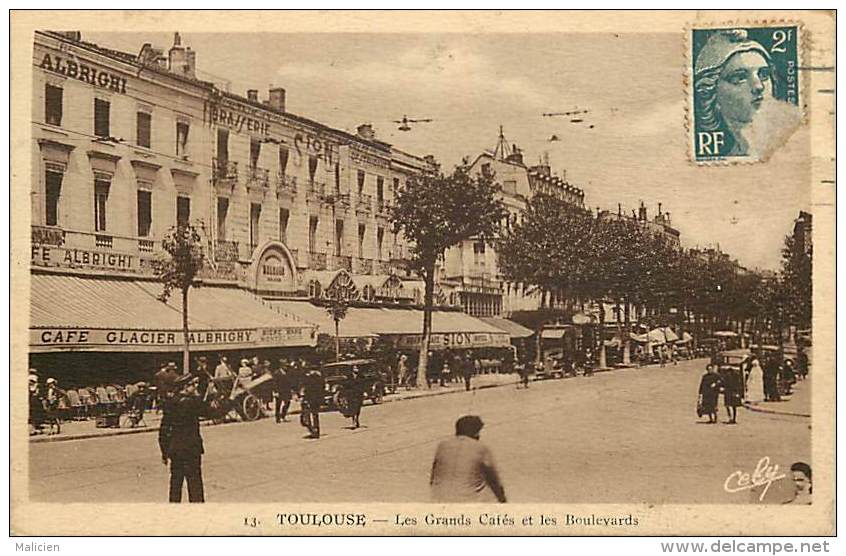 - haute garonne - ref 718 - toulouse - les grands cafes et les boulevards - cafe albrighy - cafe hotel sion -