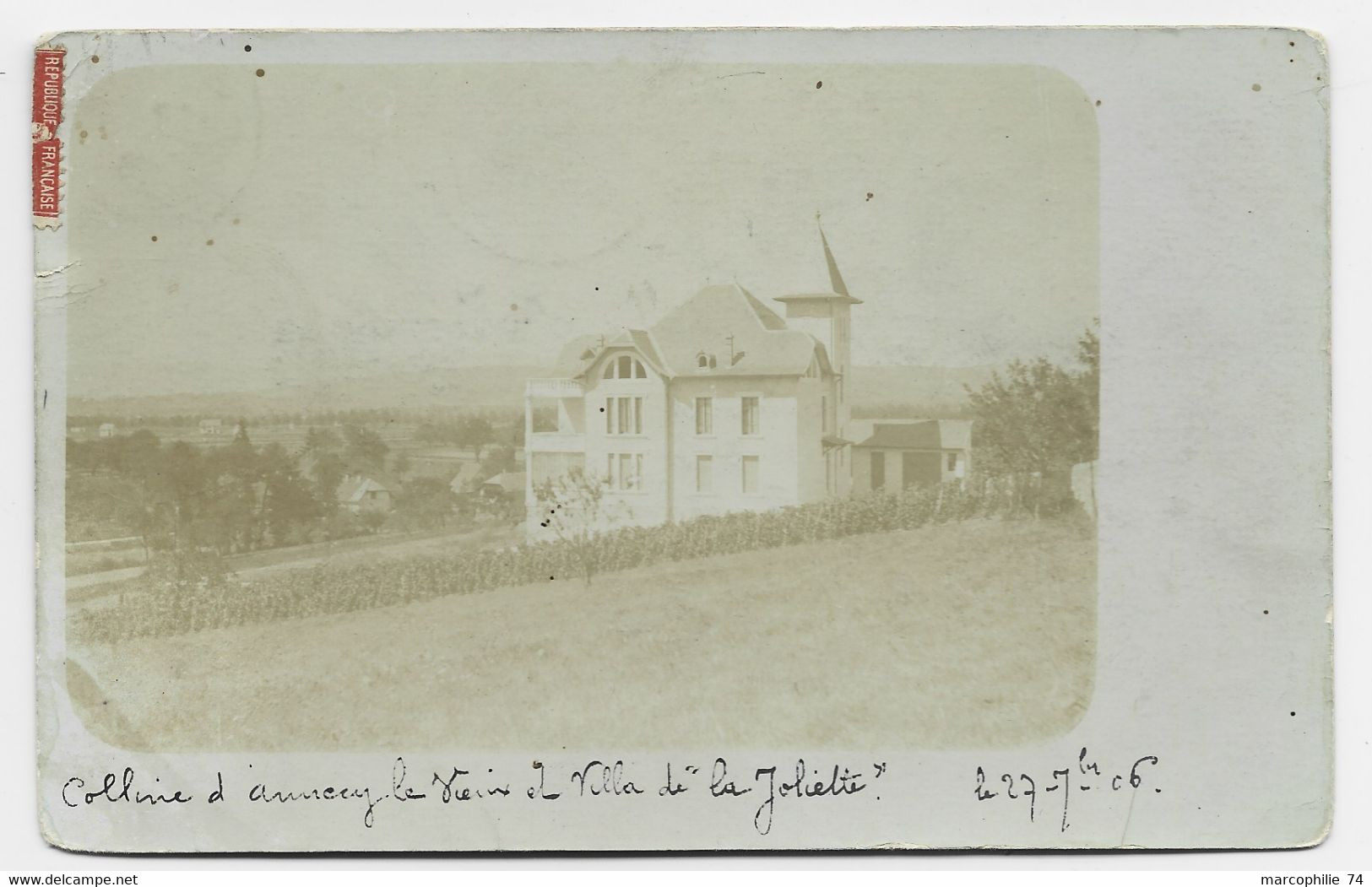 HAUTE SAVOIE ANNECY LE VIEUX CARTE PHOTO VILLA JOLIETTE