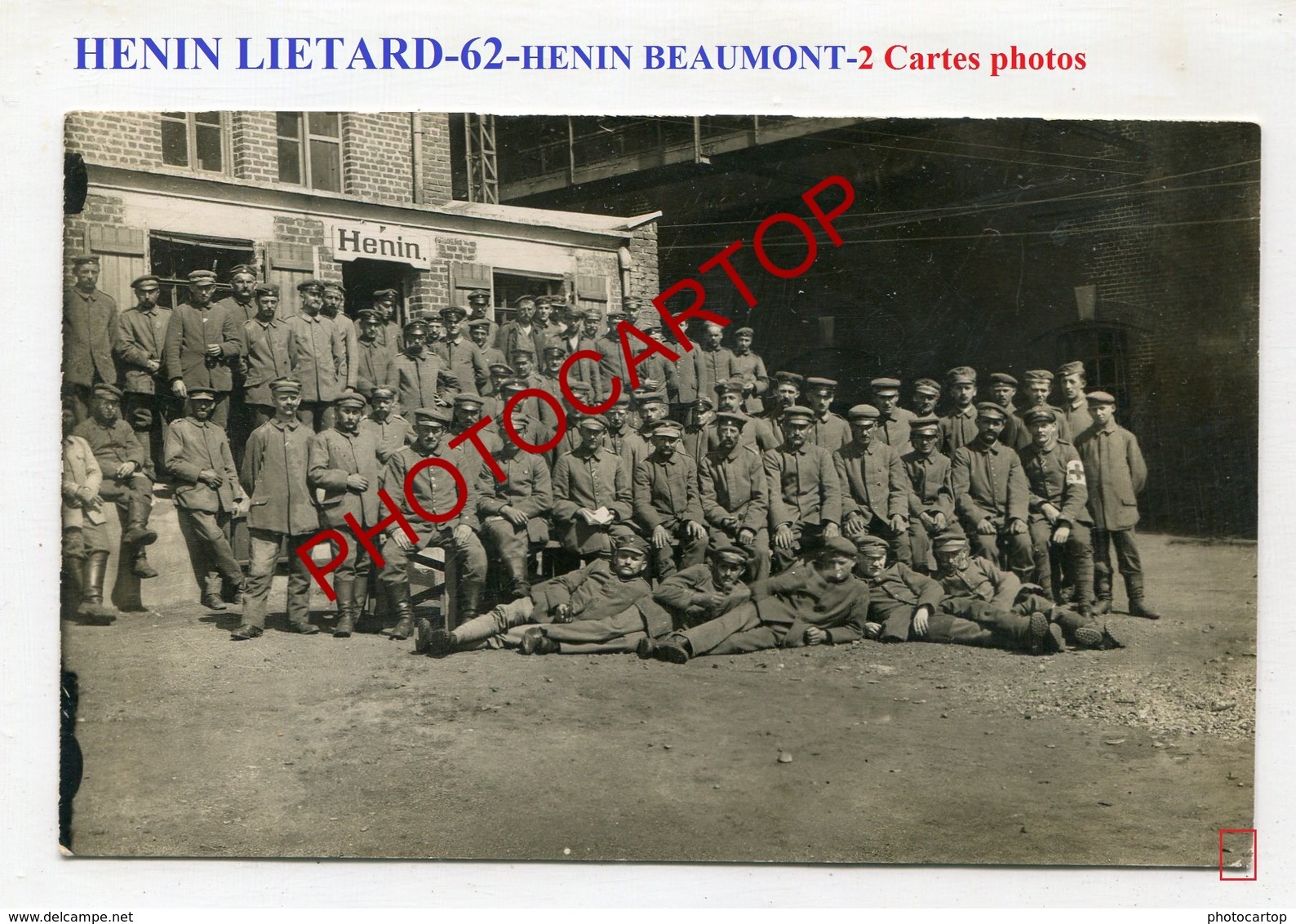 HENIN-BEAUMONT-2x CARTES PHOTOS Allemandes-Guerre 14-18-1WK-France-62-Militaria-