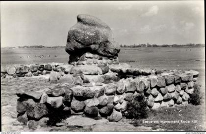 CPA Stavoren Friesland Niederlande, Monument Rode Klif