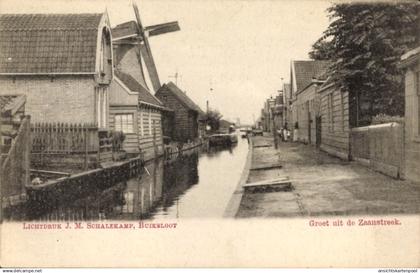 CPA Zaanstreek Noord-Holland, Staatweg, Kanal, Molen