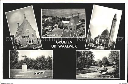 71982069 Waalwijk Raadhuis Luchtfoto RK Kerk St Jan Monument Wandelpark Waalwijk