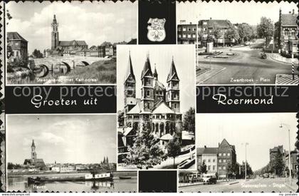 72507274 Roermond Steinbruecke mit Kathedrale Zwartbroek Plein Haven  Roermond