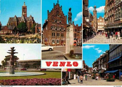 72682466 Venlo Altstadt Fussgaengerzone Denkmal Giebelhaus Brunnen Kirche Venlo