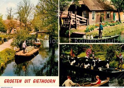 73063955 Giethoorn Milchlieferung mit Boot Rindertransport im Boot Giethoorn