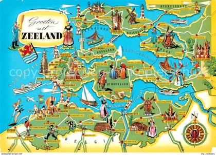 73306437 Zeeland Niederlande Landkarte der Region Zeeland Niederlande