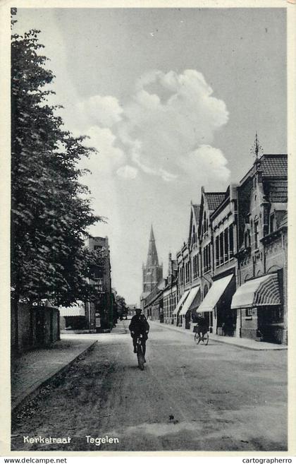 Postcard Netherlands Kerkstraat Tegelen