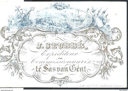 Carte porcelaine "Stubbé expéditeur commissionnaire SAS VAN GENT "  9 X 6 cm