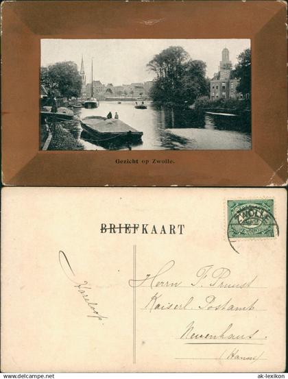 Postkaart Zwolle Zwolle Gezicht 1912 Passepartout  gel. Stempel Zwolle