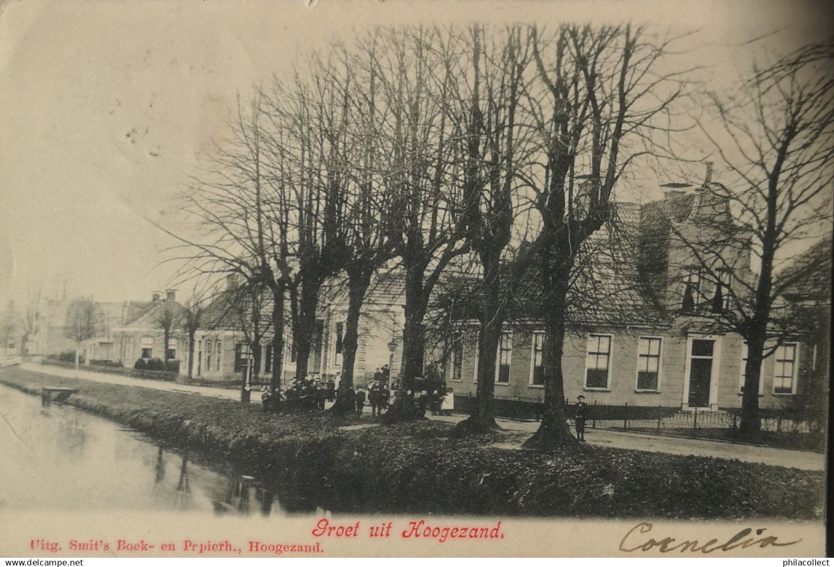 Hoogezand (Grn.) Groet uit (Veel Volk) 1905 Topkaart