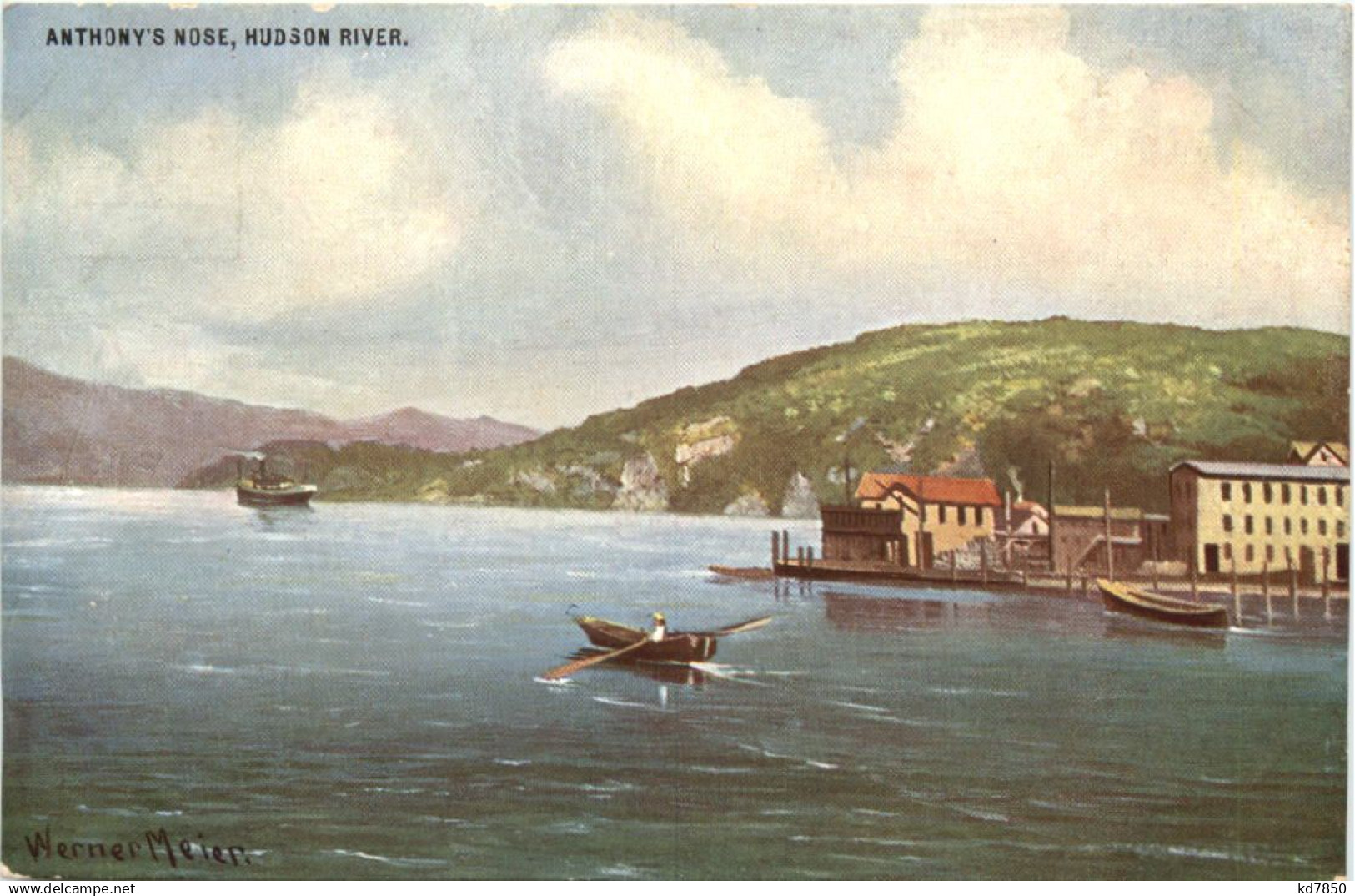 Hudson River - Anthonys Nose - Künstler Ak Werner