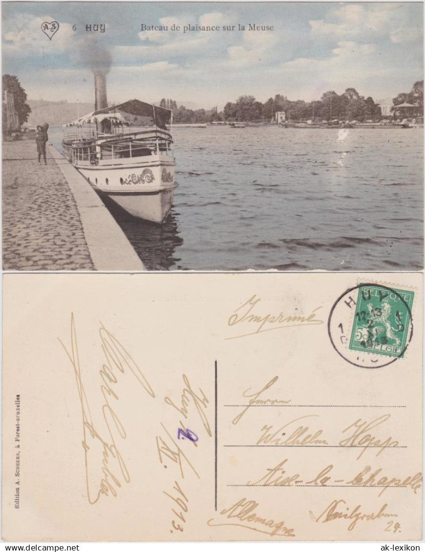 Huy Hoei &#47; Wallonisch: Hu Bateau de plaisance sur la Meuse 1913