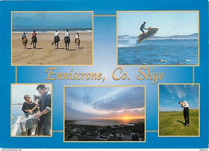 Irlande - Sligo - Enniscrone - Multivues - Golf - Jet Ski - Chevaux - Voir Timbre - Ireland - CPM - Voir Scans Recto-Ver